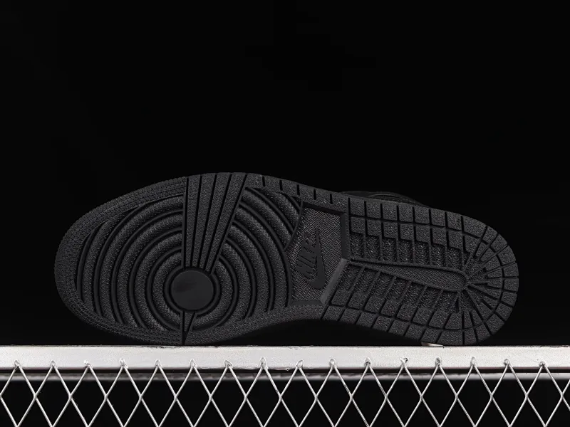 All categories Air Jordan Jordan series basketball shoes Air Jordan 1 Mid Air Jordan 1 Mid AJ1 Joe 1 all black Zhongbang basketball shoes 554724-093